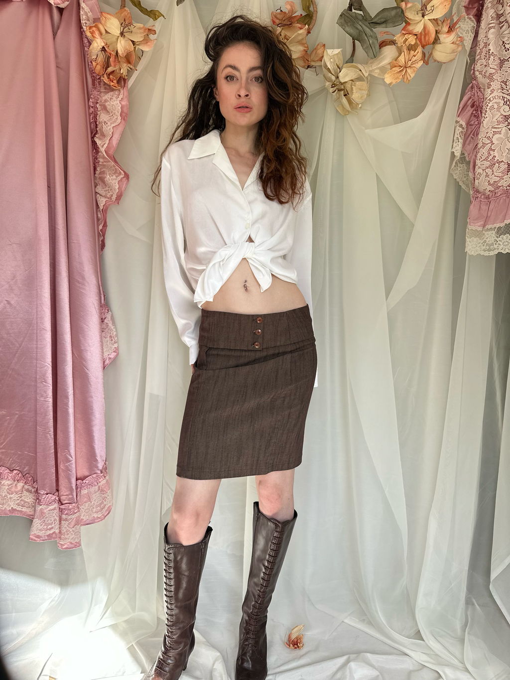 2000s Button Up Mini Skirt