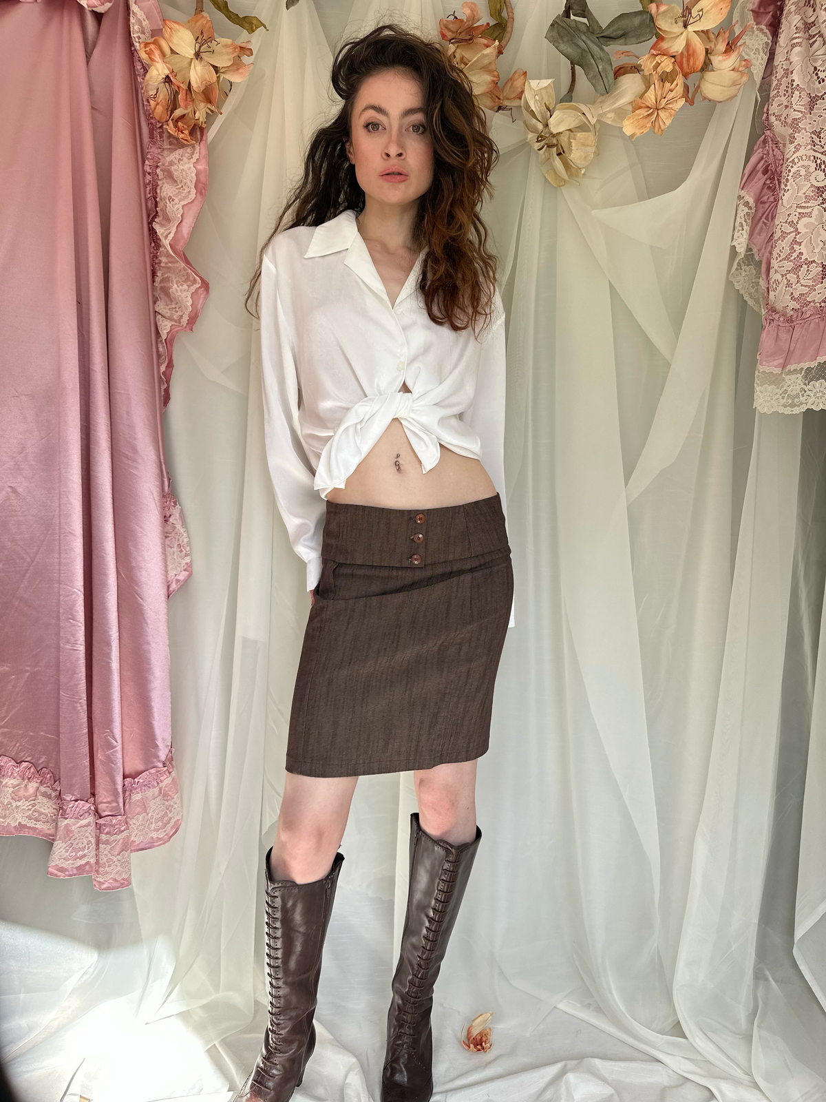 2000s Button Up Mini Skirt