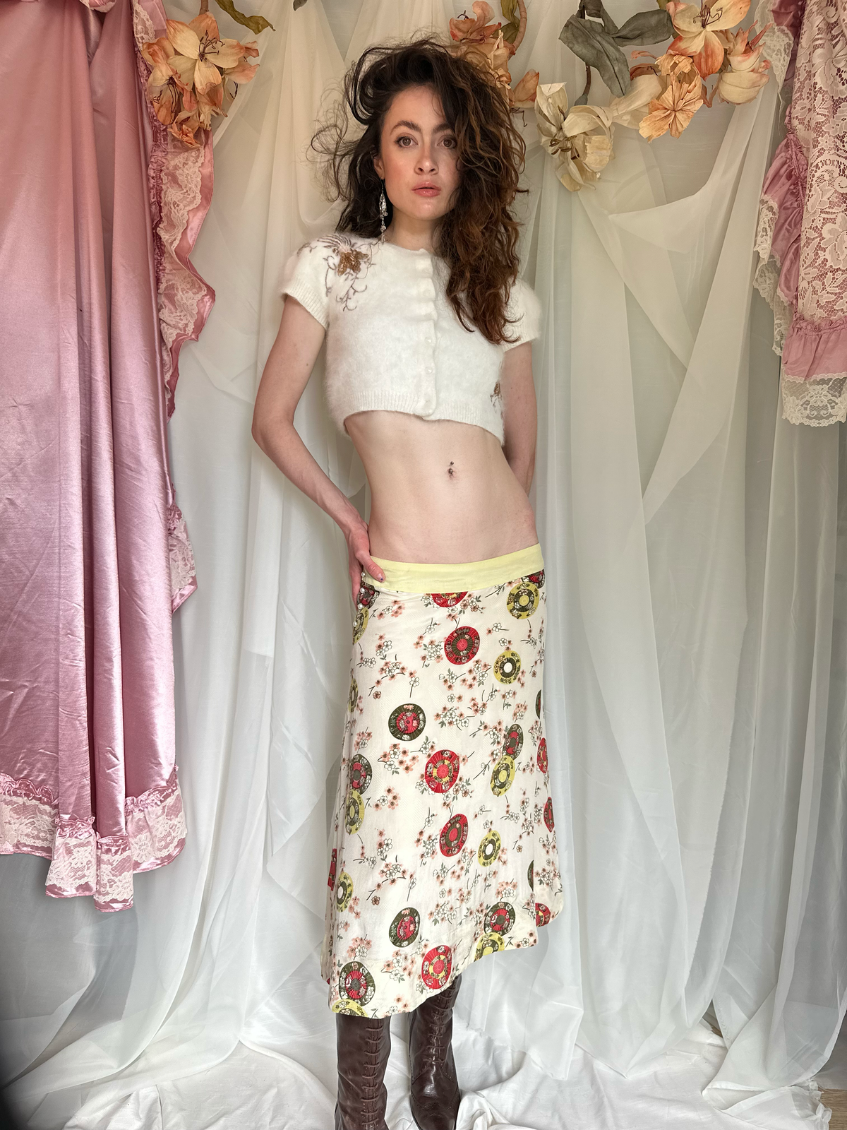 90s Paisley Midi Skirt