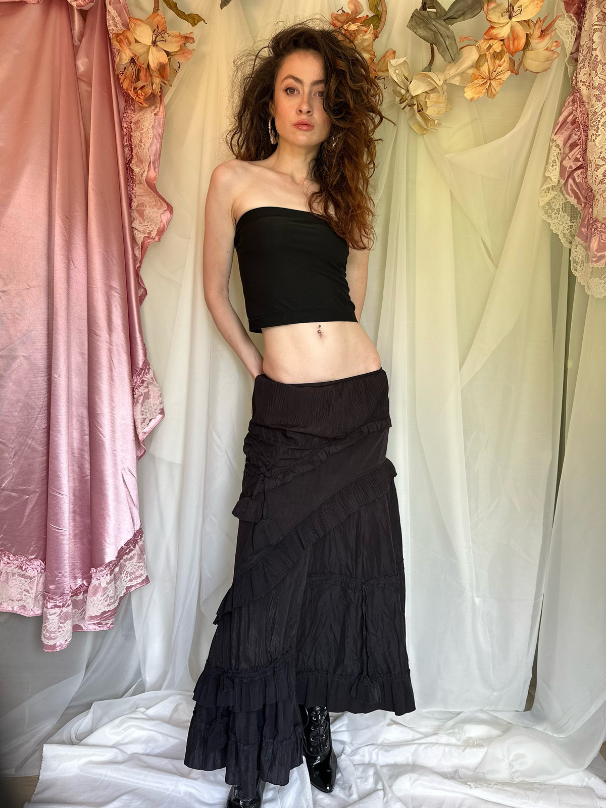 90s Tiered Maxi Skirt