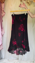 90s Floral Midi Skirt