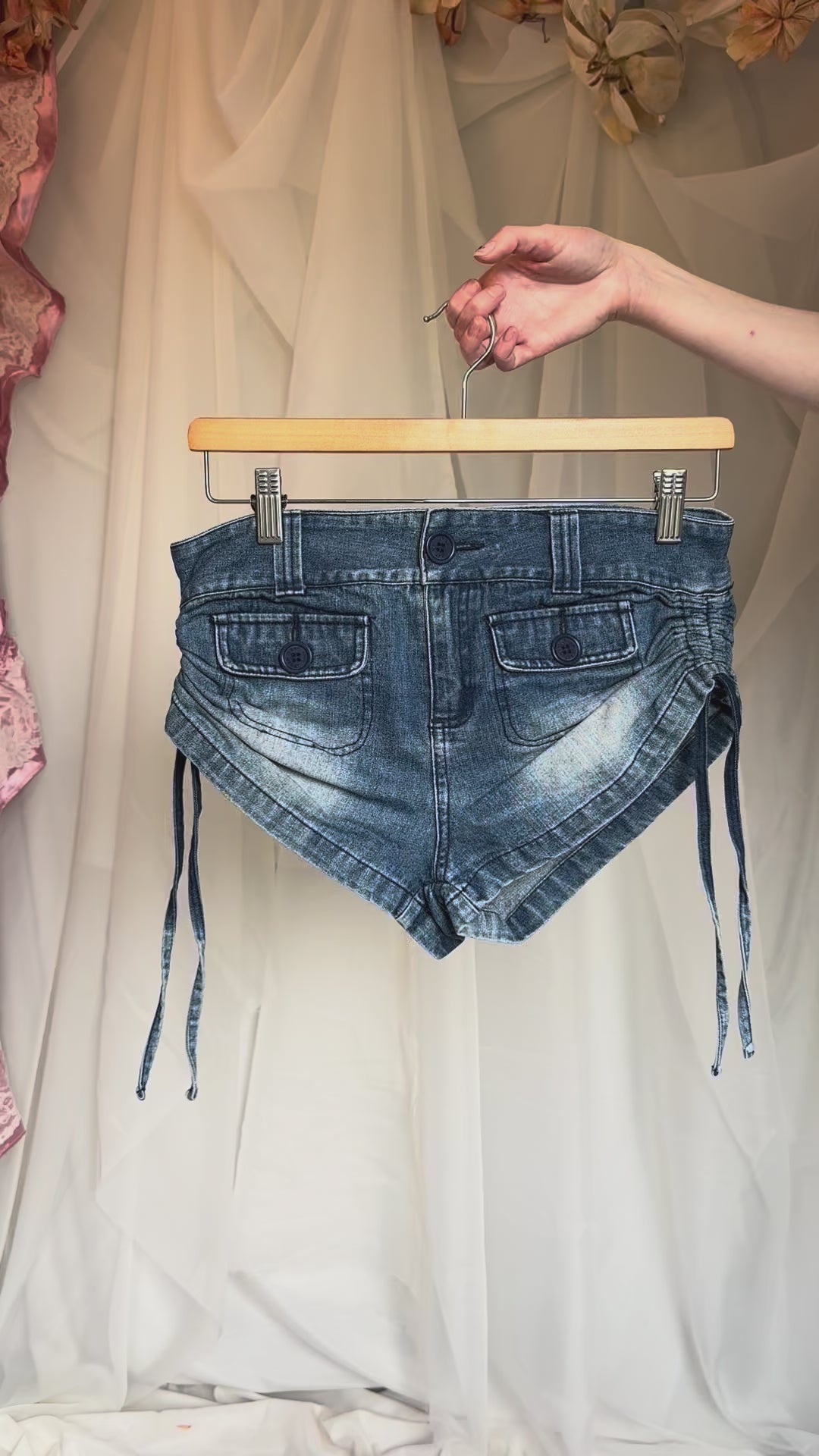 2000s Lace Up Mini Shorts